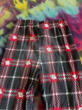 🐾 VTG 90s Disney 101 Dalmatians Plaid Pajama Pants Faded Leggings 5T